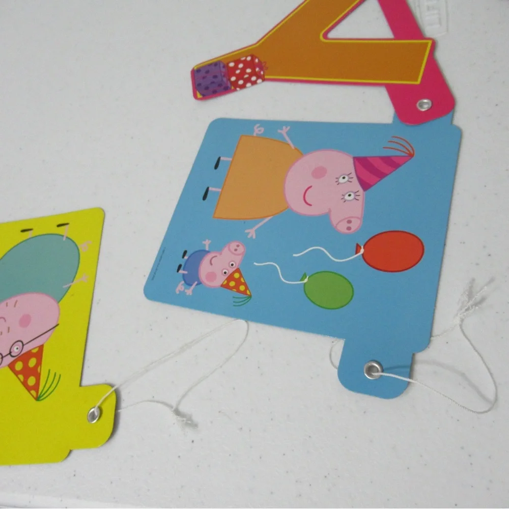 Peppa Pig Happy Birthday Banner and Backdrop Birthday Party Decorations